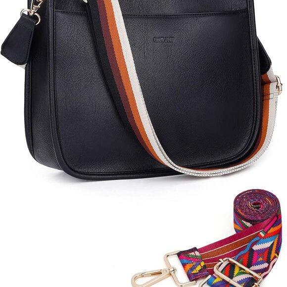 Crossbody Bag Women Vegan Leather Hobo Handbag Trendy Crossbody Shoulder Bag Pur - Picture 9 of 9